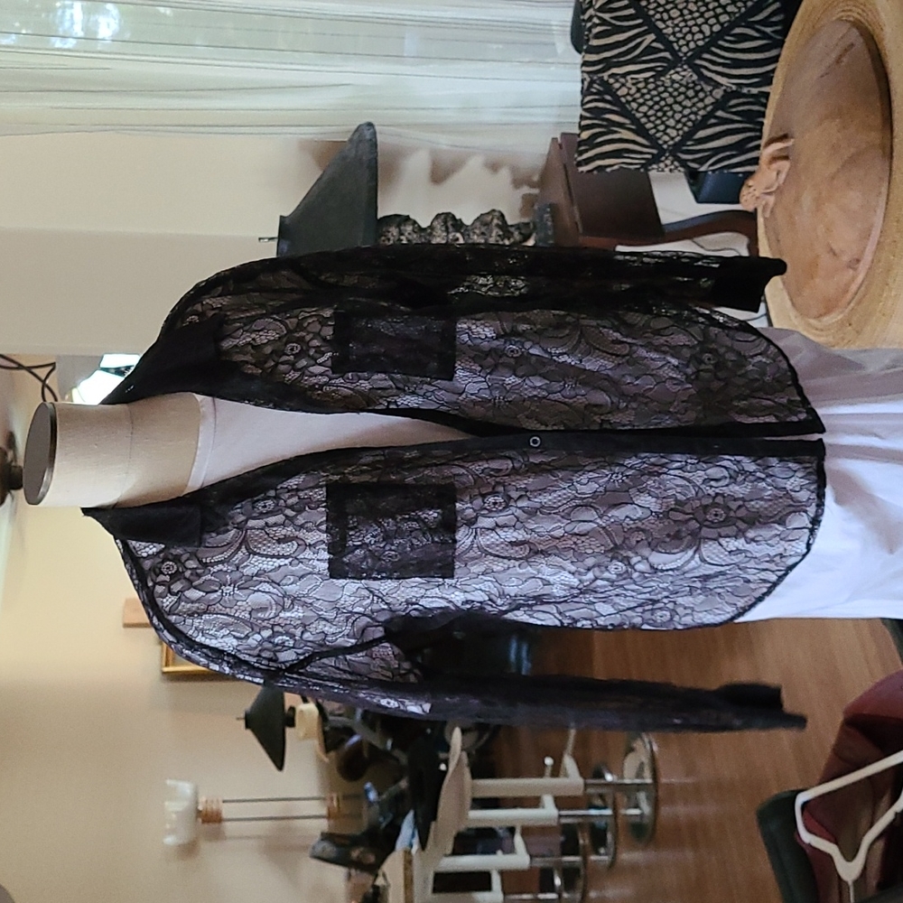 Black Lase button up blouse